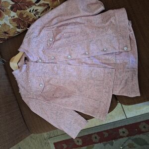 I'm setting a pink and silver rhinestone suit